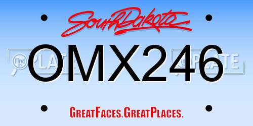 OMX246 South Dakota License Plate