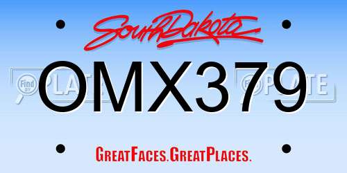 OMX379 South Dakota License Plate