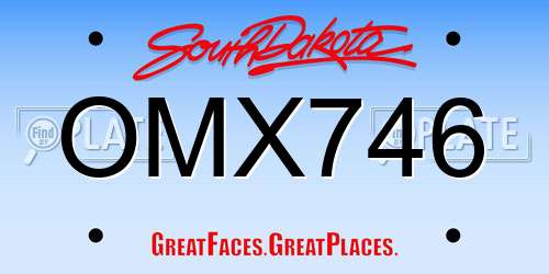 OMX746 South Dakota License Plate