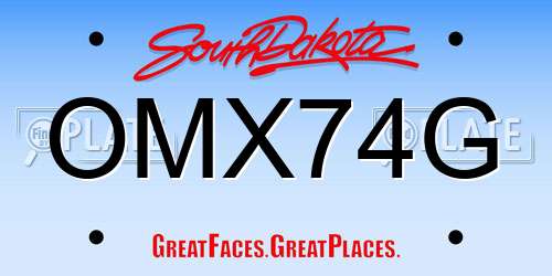 OMX74G South Dakota License Plate