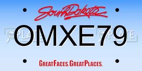 OMXE79 South Dakota License Plate