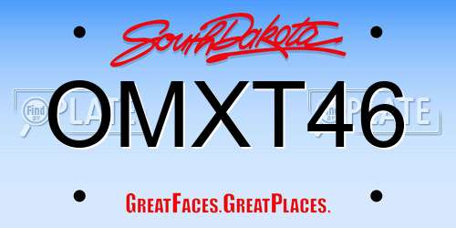 OMXT46 South Dakota License Plate