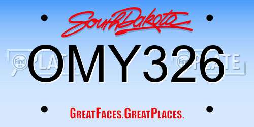 OMY326 South Dakota License Plate