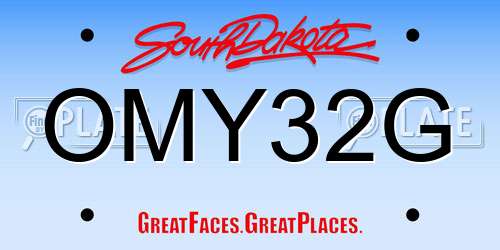 OMY32G South Dakota License Plate
