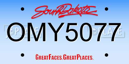 OMY5077 South Dakota License Plate