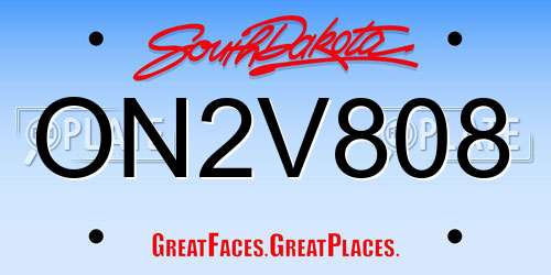 ON2V808 South Dakota License Plate