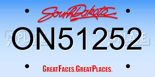 ON51252 South Dakota License Plate