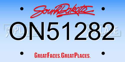 ON51282 South Dakota License Plate