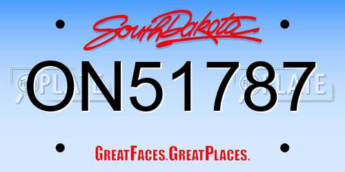 ON51787 South Dakota License Plate