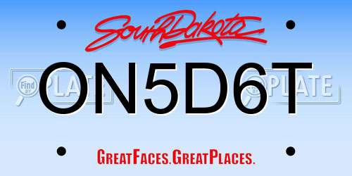 ON5D6T South Dakota License Plate