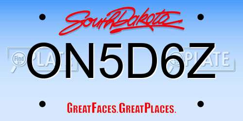 ON5D6Z South Dakota License Plate