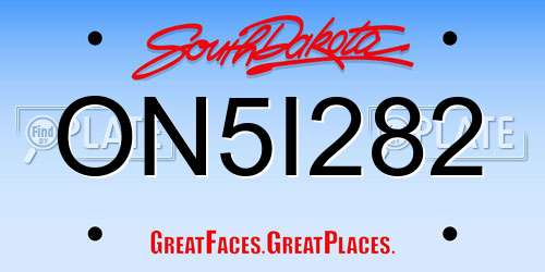 ON5I282 South Dakota License Plate