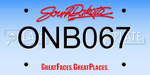 ONB067 South Dakota License Plate
