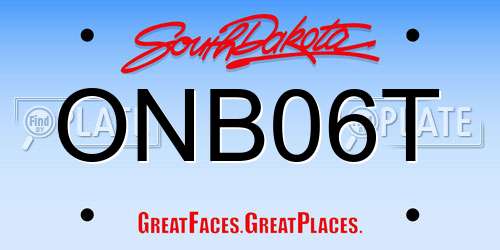 ONB06T South Dakota License Plate