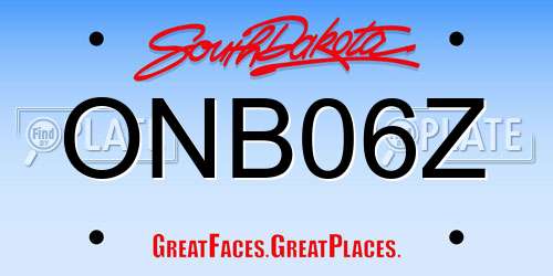 ONB06Z South Dakota License Plate
