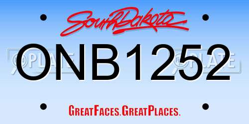 ONB1252 South Dakota License Plate