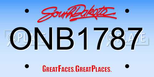 ONB1787 South Dakota License Plate