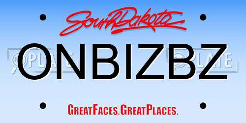 ONBIZBZ South Dakota License Plate