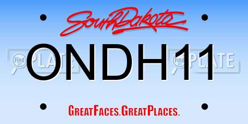 ONDH11 South Dakota License Plate