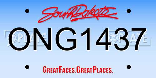 ONG1437 South Dakota License Plate