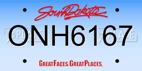 ONH6167 South Dakota License Plate
