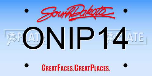 ONIP14 South Dakota License Plate