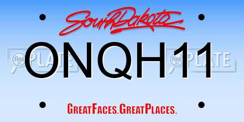 ONQH11 South Dakota License Plate