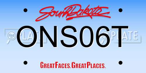ONS06T South Dakota License Plate