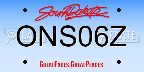 ONS06Z South Dakota License Plate