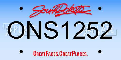 ONS1252 South Dakota License Plate