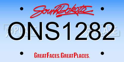 ONS1282 South Dakota License Plate