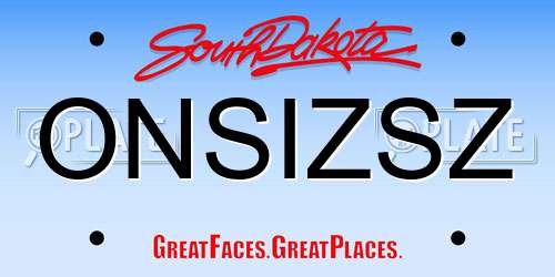 ONSIZSZ South Dakota License Plate
