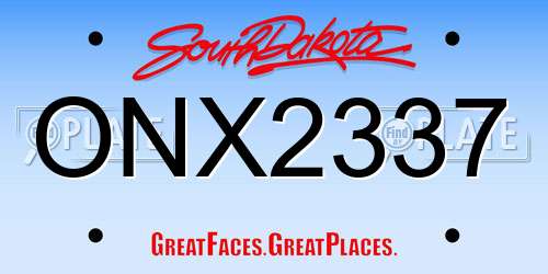 ONX2337 South Dakota License Plate