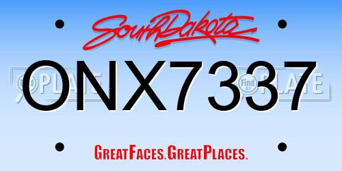 ONX7337 South Dakota License Plate