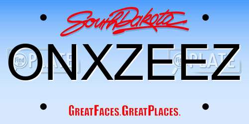 ONXZEEZ South Dakota License Plate