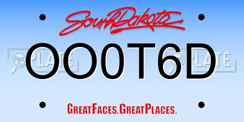 OO0T6D South Dakota License Plate