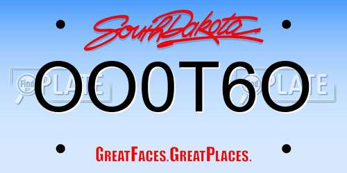 OO0T6O South Dakota License Plate