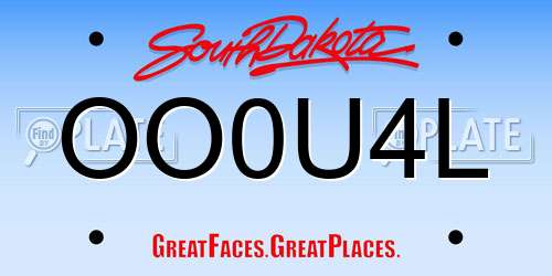 OO0U4L South Dakota License Plate