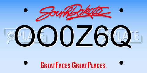 OO0Z6Q South Dakota License Plate