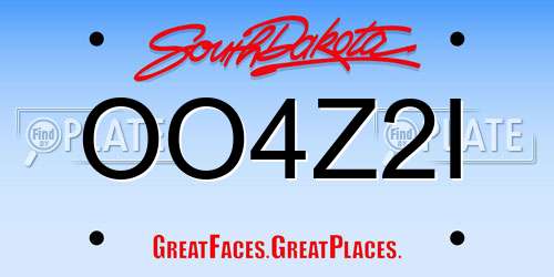 OO4Z2I South Dakota License Plate