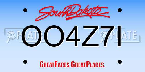 OO4Z7I South Dakota License Plate