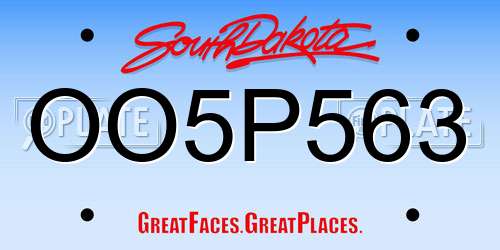 OO5P563 South Dakota License Plate