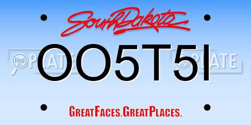 OO5T5I South Dakota License Plate