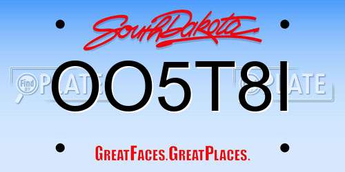 OO5T8I South Dakota License Plate