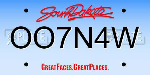 OO7N4W South Dakota License Plate