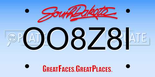 OO8Z8I South Dakota License Plate