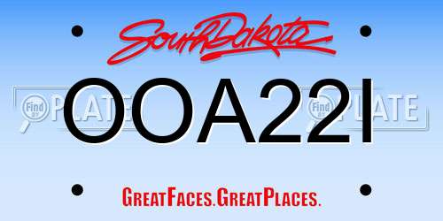 OOA22I South Dakota License Plate
