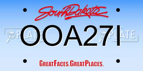 OOA27I South Dakota License Plate