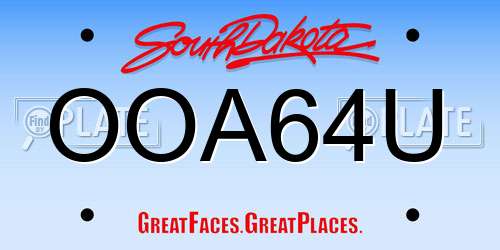 OOA64U South Dakota License Plate