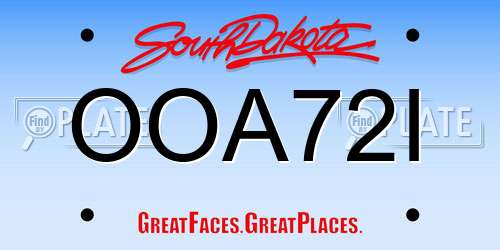 OOA72I South Dakota License Plate